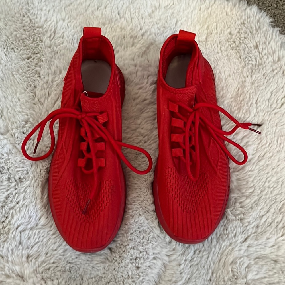 Red sneakers